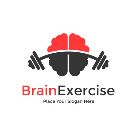 Brain exercise vector logo template.のイラスト素材