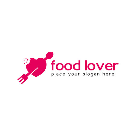 Love food vector template logo. Bite a food.のイラスト素材