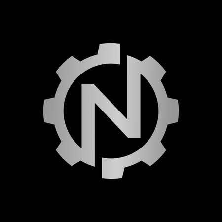 Letter N gear vector template logo.のイラスト素材