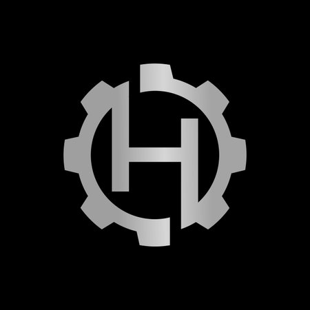 Letter H gear vector template logo.のイラスト素材