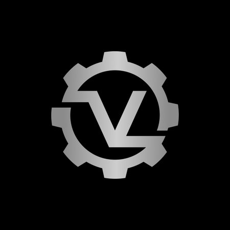 Letter V gear vector template logo.のイラスト素材