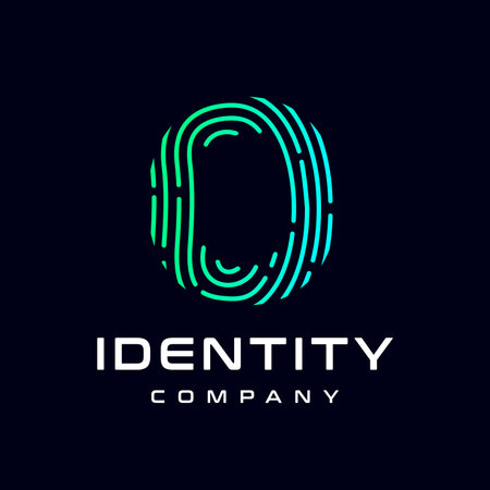 Fingerprint O letter vector template logo.のイラスト素材