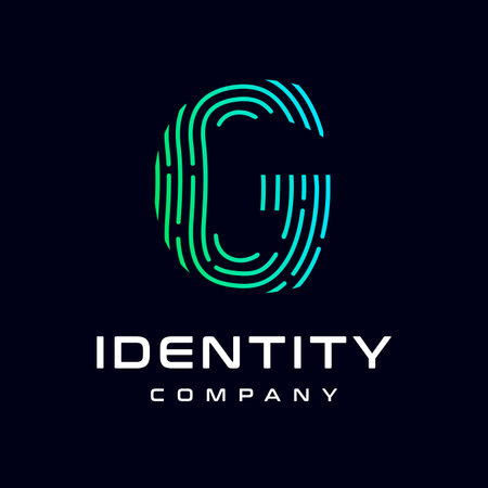 Fingerprint G letter vector template logo.のイラスト素材