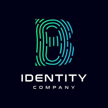 Fingerprint B letter vector template logo.のイラスト素材