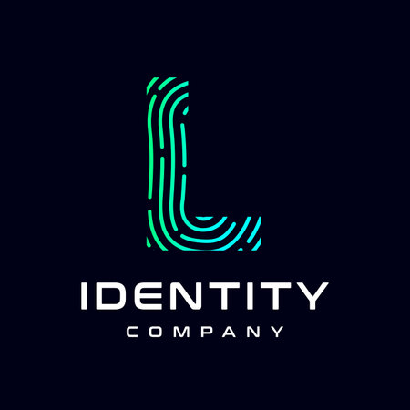 Fingerprint L letter vector template logo.のイラスト素材