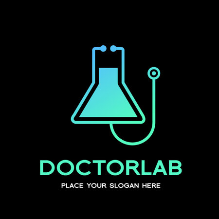 Doctor laboratory with stethoscope vector logo template.のイラスト素材