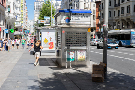 People walking in Madrid, Spain. Madrid is the capital and the most populous city of Spain.のeditorial素材