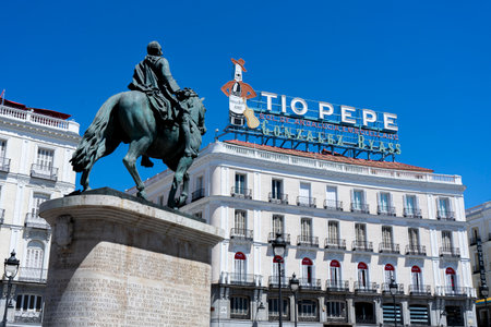 The equestrian statue of King Philip III in Lisbon, Portugalのeditorial素材