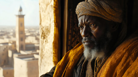 Portrait of an african man in the old city of Cairoの素材