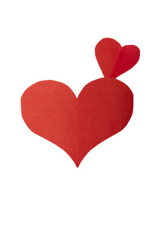 Red paper heart on a black background. Valentine's Day concept.の写真素材