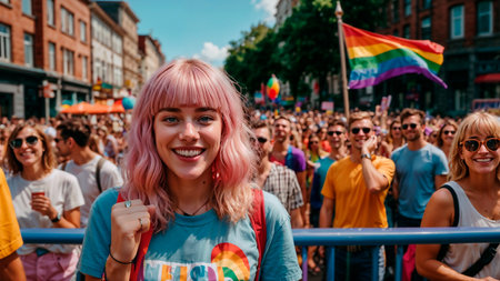 participants in the annual event for the protection of human rights and civil equality - Gay Pride Paradeの素材