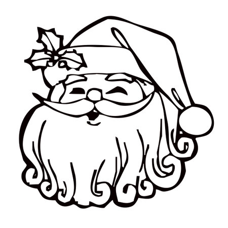 santa claus with beard and moustache, vector illustrationのイラスト素材