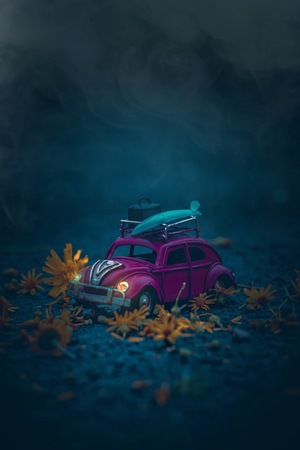 the car miniatures toys in the street