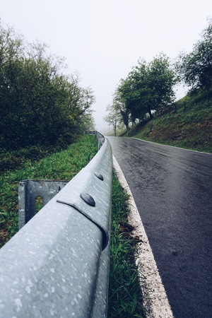 the road in the forestの写真素材