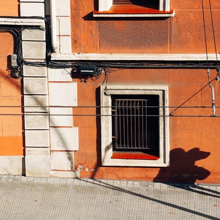 windows in the facade in the street