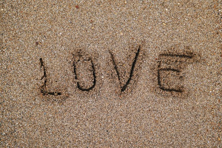 love in the sand in the beach