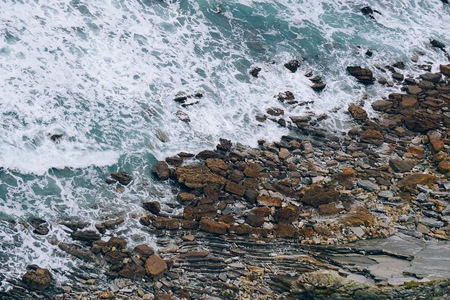 rocks and water in the sea