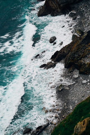 rocks and water in the seaの写真素材