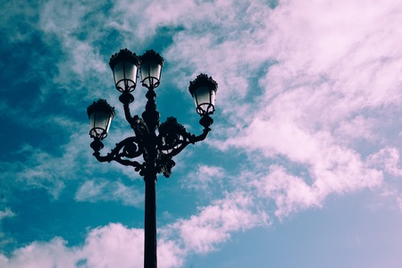 streetlight in the streetの写真素材