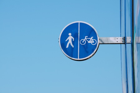 bicycle traffic signal in the street. bilbao spainの写真素材