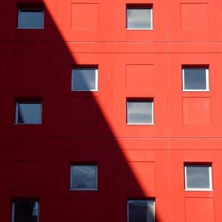 window in the red house. bilbao spain