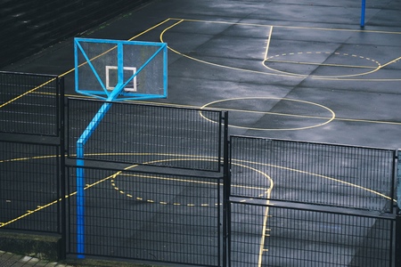 basketball in the street, bilbao. spainの写真素材