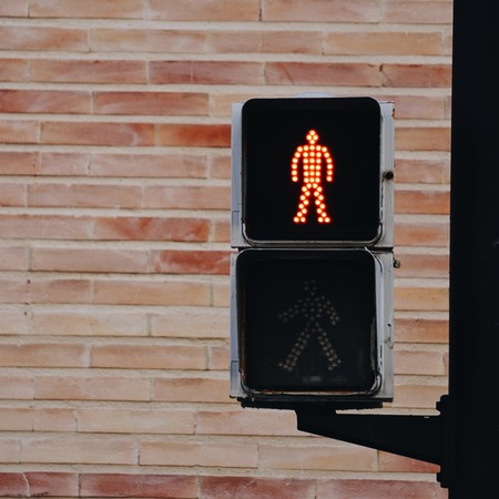 traffic light in the road. Bilbao. spainの写真素材