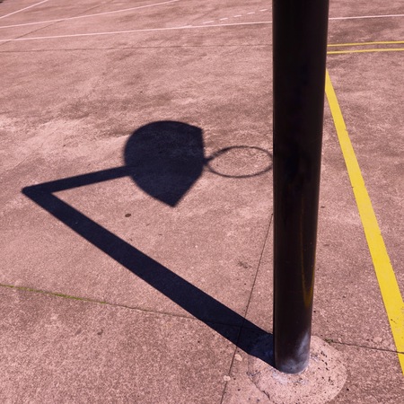 basketball sport shadow silhouette in the street. Bilbao. spainの写真素材