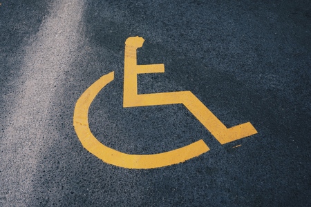 wheelchair traffic signal in the street in the road. Bilbao. Spain