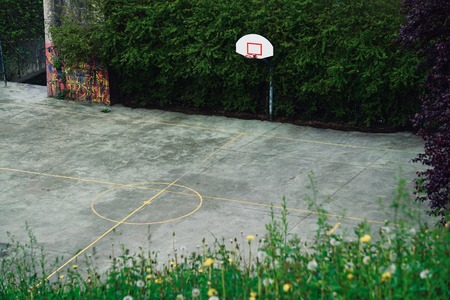 basketball sport hoop in the court in the streetの写真素材