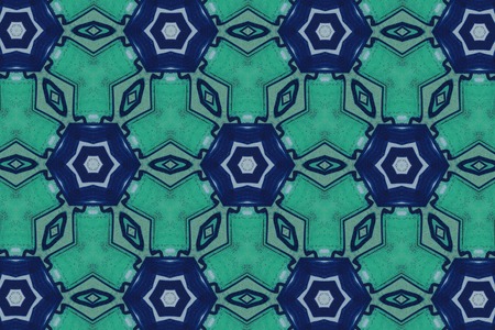 green abstract background pattern textured, lines and symmetrical shapesの写真素材