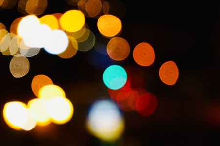 colorful lights in the street at night in the city