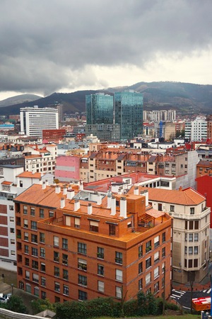 buiding architecture and cityscape in Bilbao city Spain, Bilbao travel destinationのeditorial素材