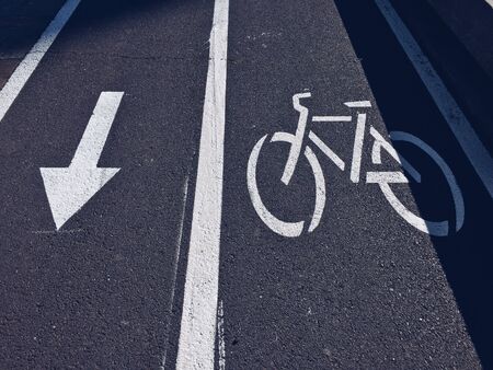 bicycle traffic signal on the road on the street. Bilbao, Spain