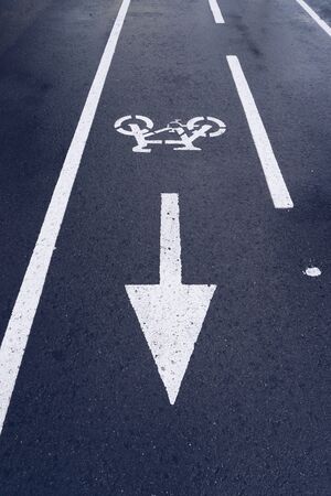 bicycle traffic signal on the road on the street. Bilbao, Spainの写真素材