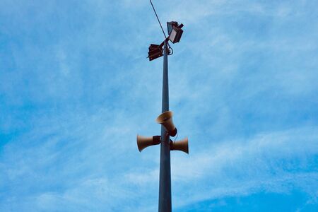 street lamp and blue sky on the street in Bilbao city, Spainの写真素材