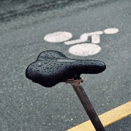bicycle traffic signal on the street in Bilbao city, Spainの写真素材