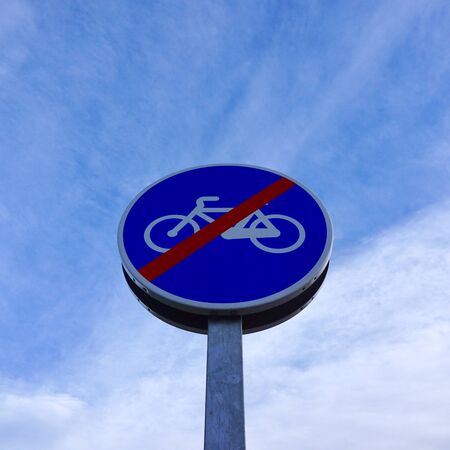 bicycle traffic signal on the street in Bilbao city, Spainの写真素材