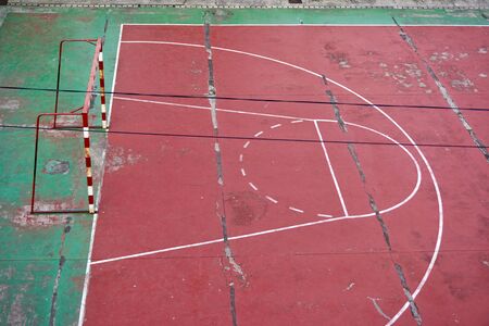 goal soccer sports equipment on the street, street soccer in Bilbao city, Spainの写真素材