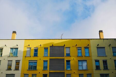 windows on the facade of the building, architecture in Bilbao city Spain, travel destinationの写真素材