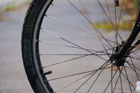 bicycle wheel, bicycle mode of transport in Bilbao city Spain