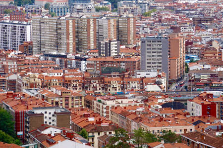 buildings and houses in Bilbao city Spain, cityscape, architecture in Bilbao city.のeditorial素材