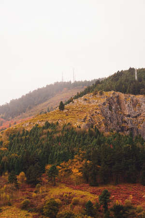 mountains in autumn season in Bilbao, Spain. Autumn colors