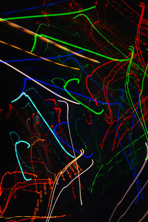 multi colored lights at night, abstract backgroundの写真素材