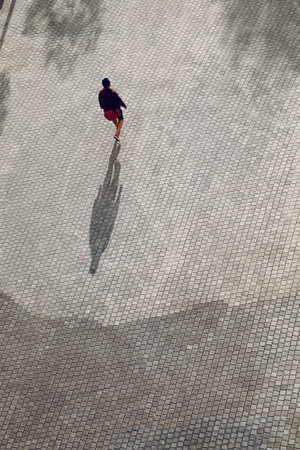 tourist walking on the street visiting Bilbao city, Spainの写真素材