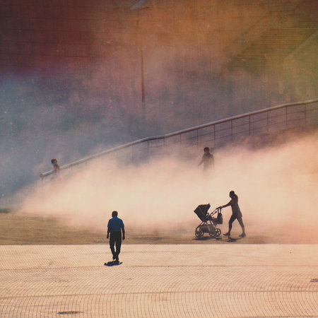 people walking on the street in Bilbao city, Spain, Bilbao travel destinationの写真素材