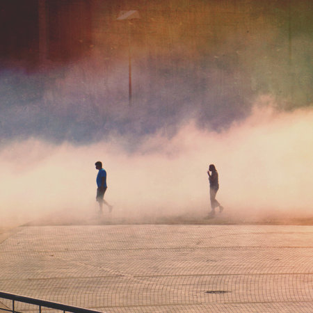 people walking on the street in Bilbao city, Spain, Bilbao travel destinationの写真素材