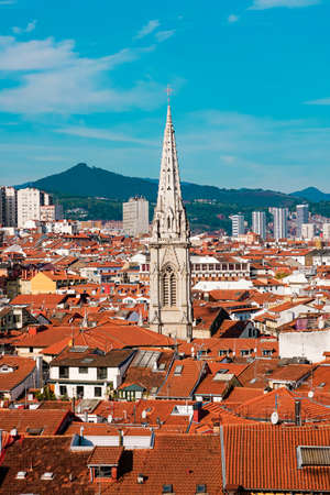 cityscape and church architecture in Bilbao city Spain, travel destinationの写真素材
