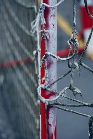old street soccer goal sport equipmentの写真素材