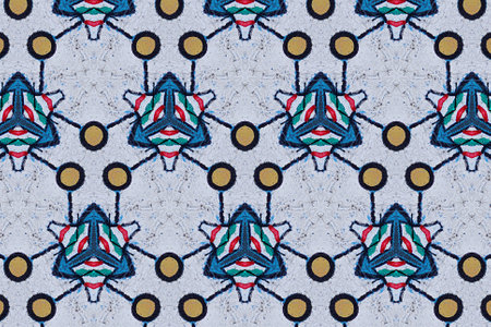 blue and white abstract textured background, symmetric lines and shapes
